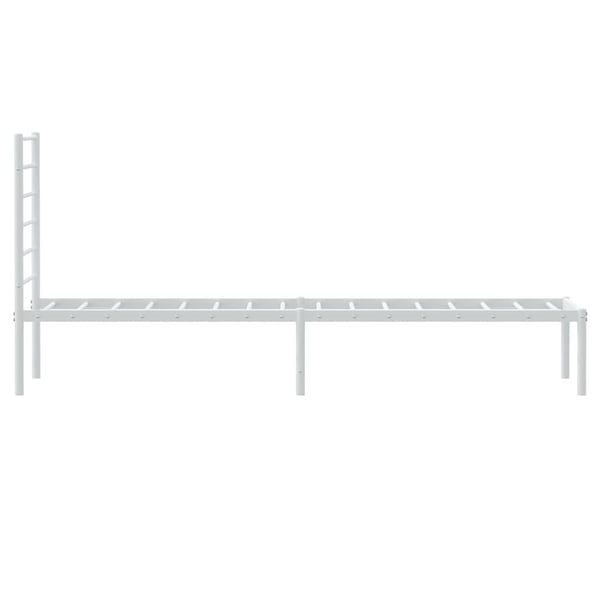 vidaXL Sengeramme i metall med hodegavl hvit 100x190 cm
