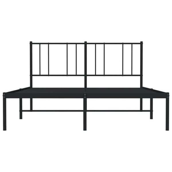 vidaXL Sengeramme i metall med hodegavl svart 135x190 cm