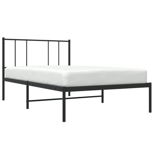 vidaXL sengeramme med sengegavl 80x200 cm metal sort