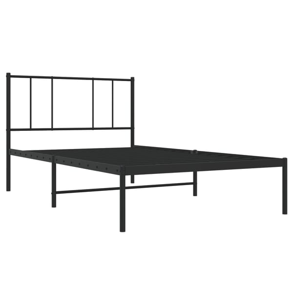 vidaXL sengeramme med sengegavl 80x200 cm metal sort