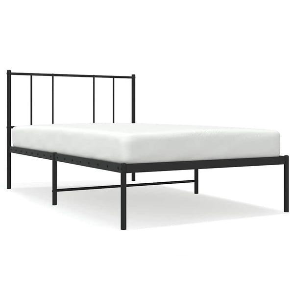 vidaXL sengeramme med sengegavl 80x200 cm metal sort