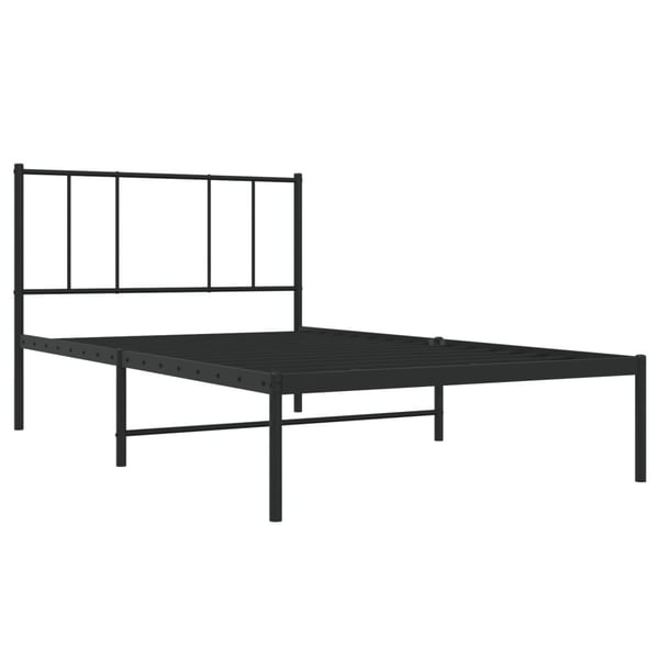 vidaXL Sengeramme i metall med hodegavl svart 100x190 cm