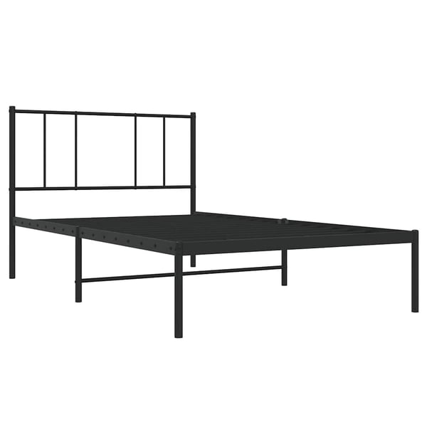 vidaXL Sengeramme i metall med hodegavl svart 90x190 cm