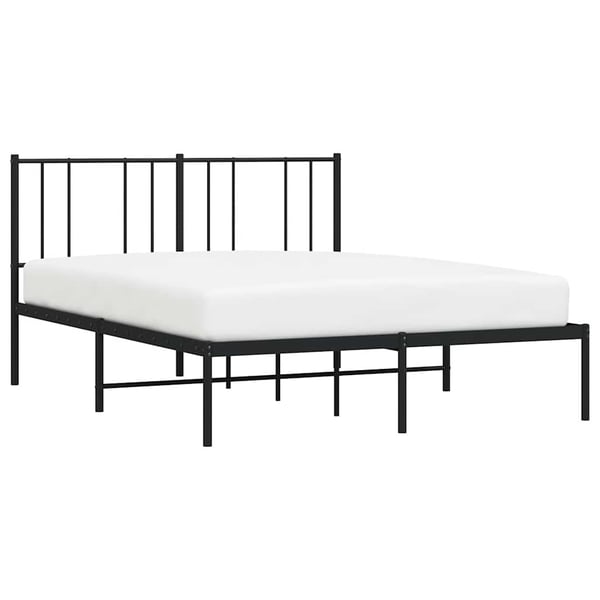 vidaXL Sengeramme i metall med hodegavl svart 140x190 cm