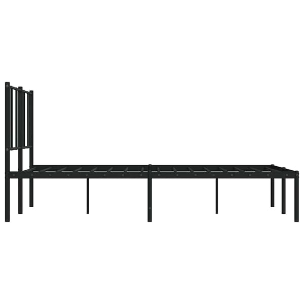 vidaXL Sengeramme i metall med hodegavl svart 140x190 cm
