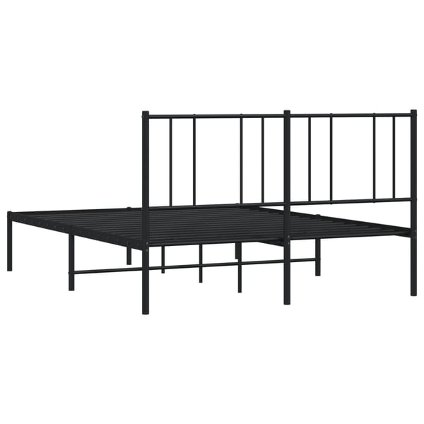 vidaXL Sengeramme i metall med hodegavl svart 120x190 cm