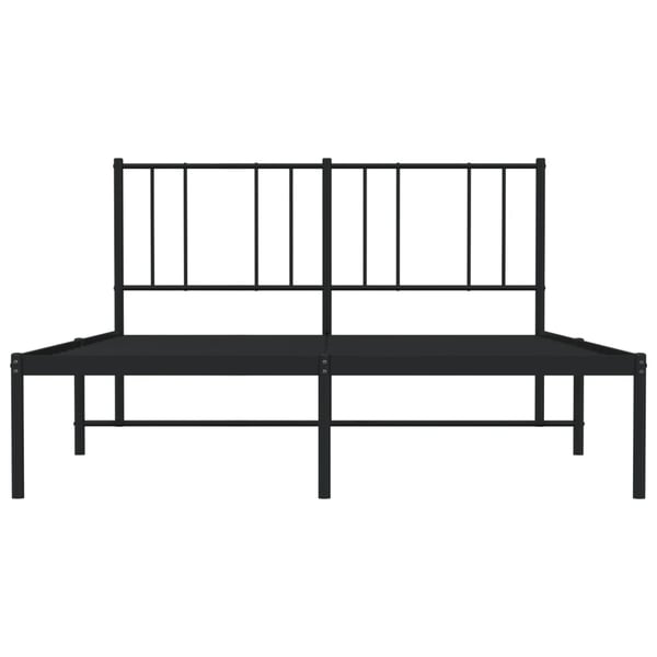 vidaXL Sengeramme i metall med sengegavl svart 120x200 cm