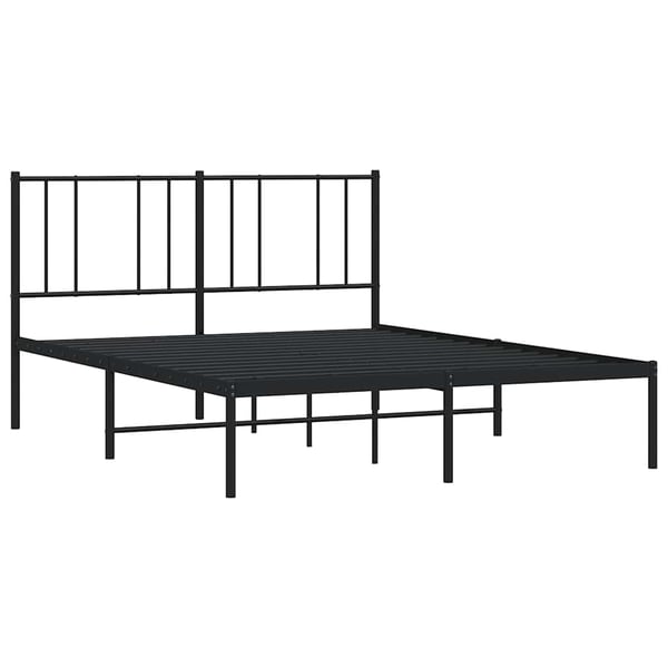 vidaXL Sengeramme i metall med sengegavl svart 120x200 cm