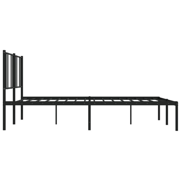 vidaXL Sengeramme i metall med sengegavl svart 183x213 cm