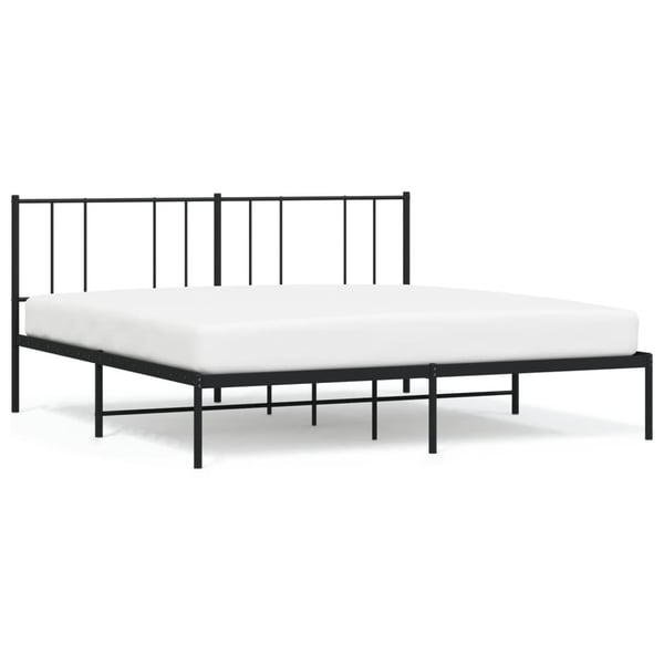 vidaXL Sengeramme i metall med sengegavl svart 183x213 cm