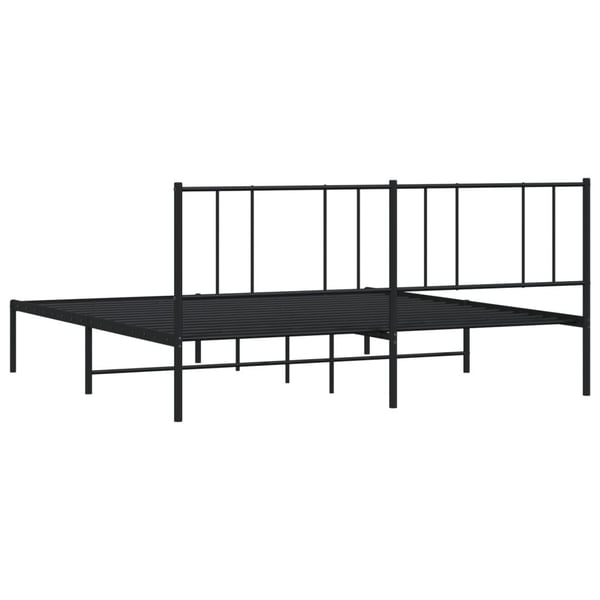vidaXL Sengeramme i metall med sengegavl svart 183x213 cm