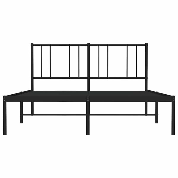 vidaXL Sengeramme i metall med hodegavl svart 160x200 cm