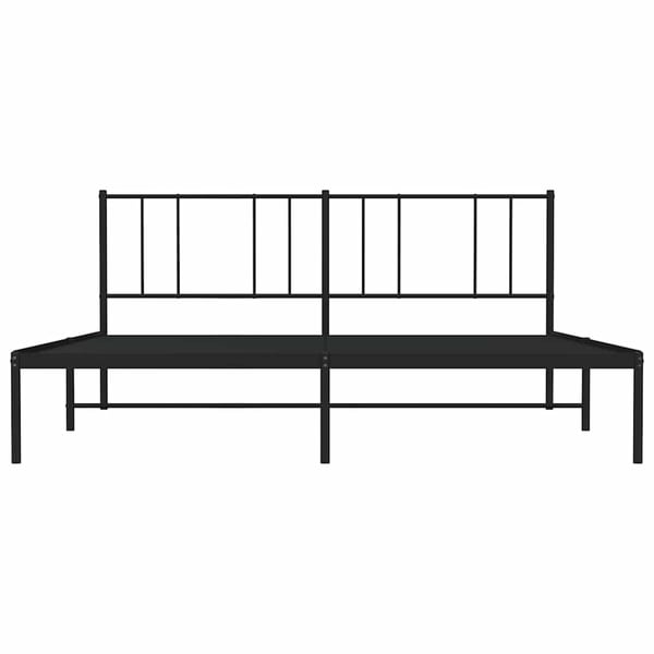vidaXL Sengeramme i metall med sengegavl svart 200x200 cm