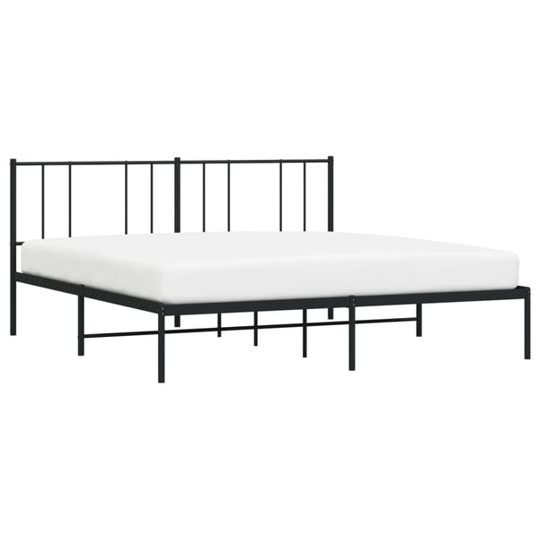 vidaXL Sengeramme i metall med sengegavl svart 200x200 cm