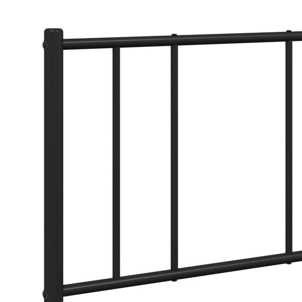vidaXL Sengeramme i metall med sengegavl svart 150x200 cm