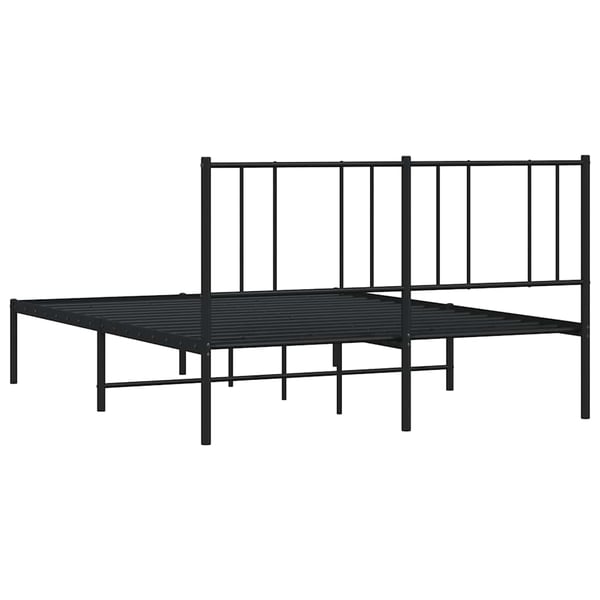 vidaXL Sengeramme i metall med sengegavl svart 140x200 cm