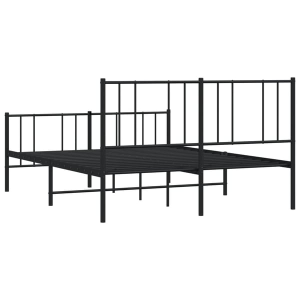 vidaXL Sengeramme i metall med hode- og fotgavl svart 120x190 cm
