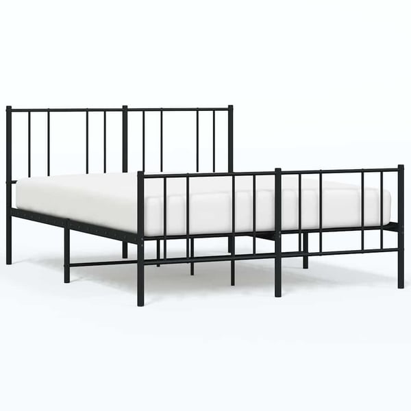 vidaXL Sengeramme i metall med hode- og fotgavl svart 120x190 cm