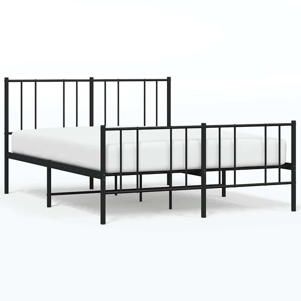 vidaXL Sengeramme i metall med hode- og fotgavl svart 140x200 cm
