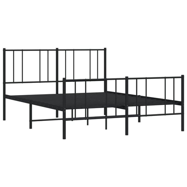 vidaXL Sengeramme i metall med hode- og fotgavl svart 140x200 cm