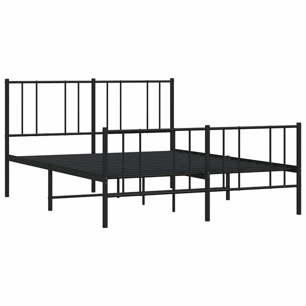 vidaXL Sengeramme i metall med hode- og fotgavl svart 120x200 cm