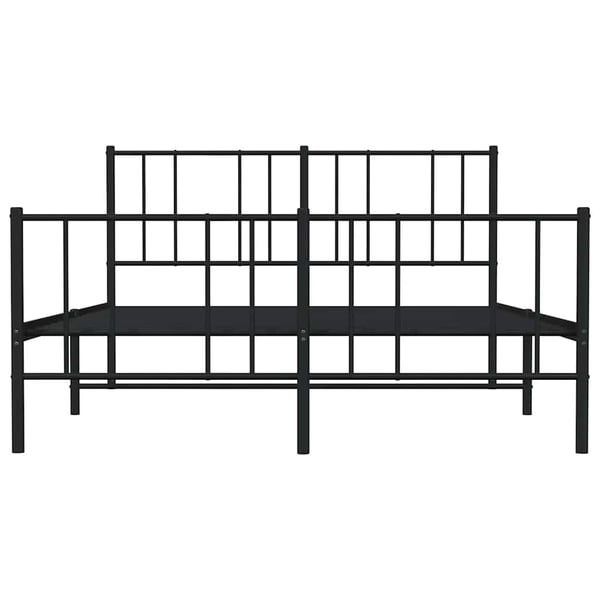 vidaXL Sengeramme i metall med hode- og fotgavl svart 140x190 cm