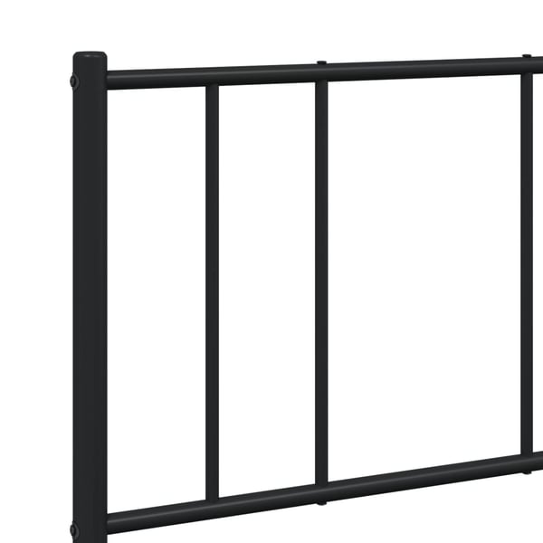 vidaXL Sengeramme i metall med hode- og fotgavl svart 140x190 cm