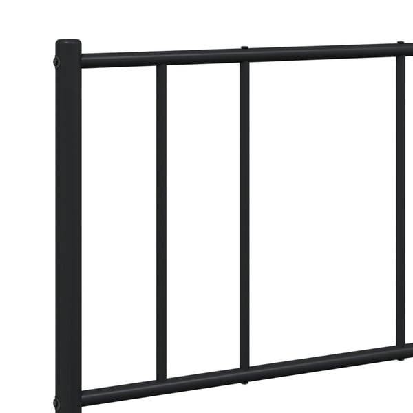 vidaXL Sengeramme i metall med hode- og fotgavl svart 135x190 cm