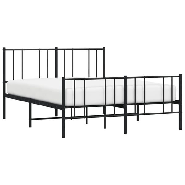 vidaXL Sengeramme i metall med hode- og fotgavl svart 160x200 cm