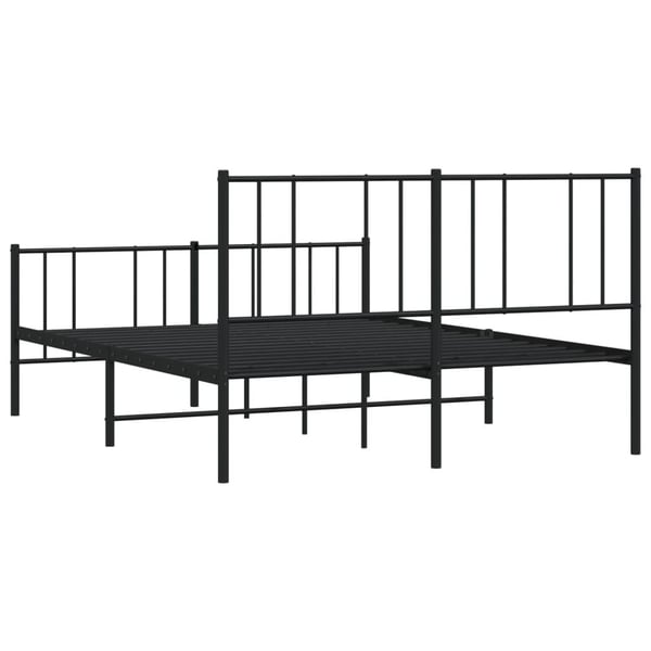 vidaXL Sengeramme i metall med hode- og fotgavl svart 150x200 cm