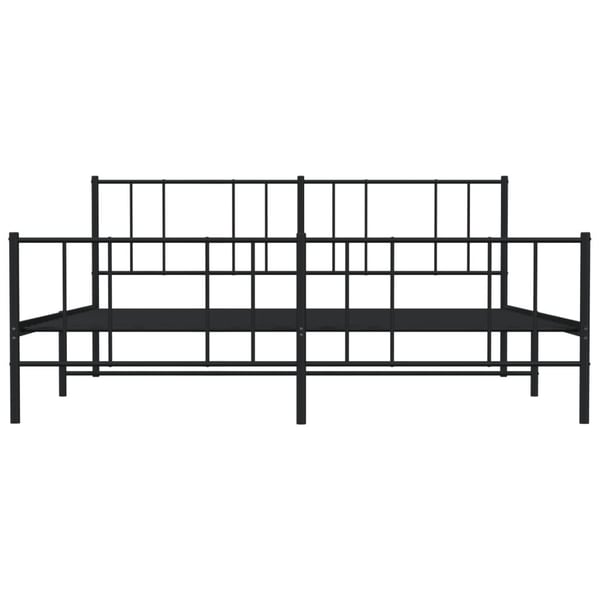vidaXL Sengeramme i metall med hode- og fotgavl svart 200x200 cm