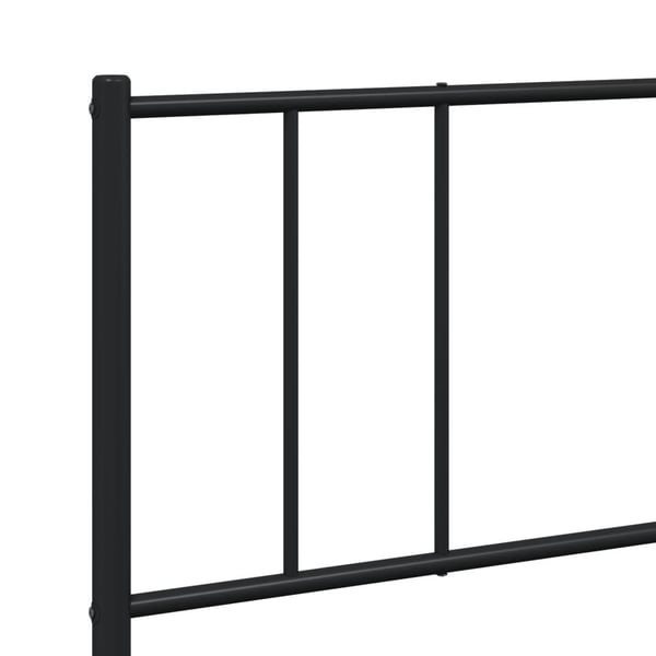 vidaXL Sengeramme i metall med hode- og fotgavl svart 200x200 cm