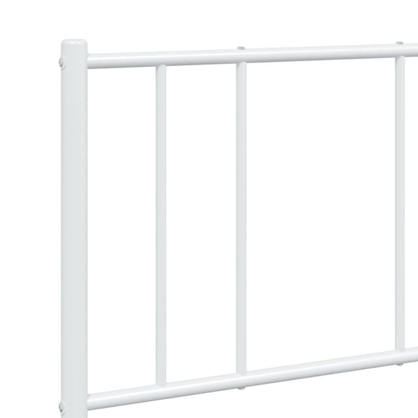 vidaXL Sengeramme i metall med hodegavl hvit 140x190 cm