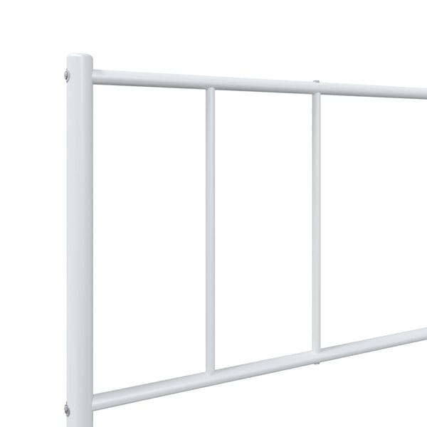 vidaXL Sengeramme i metall med hodegavl hvit 107x203 cm