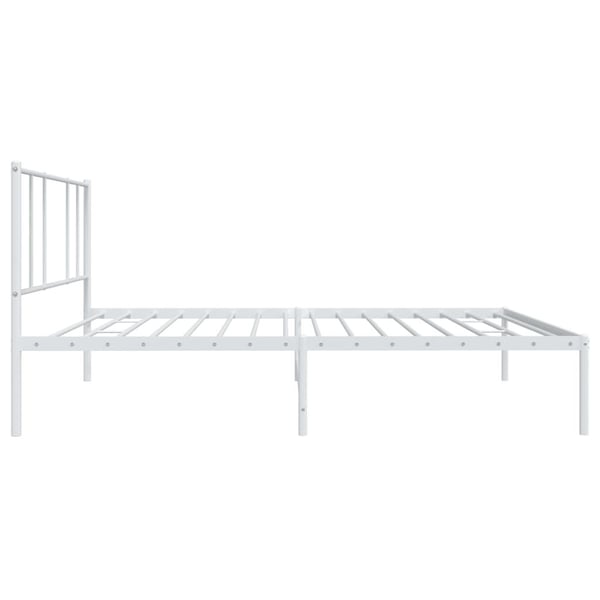 vidaXL Sengeramme i metall med hodegavl hvit 90x200 cm