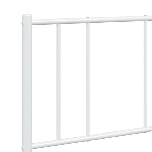 vidaXL Sengeramme i metall med sengegavl hvit 150x200 cm
