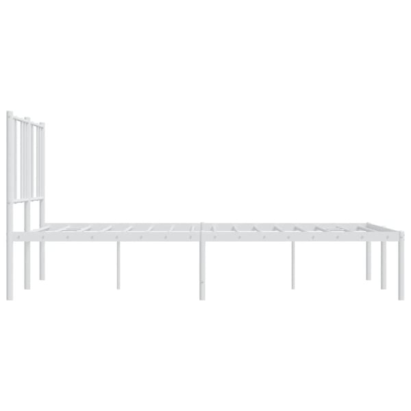 vidaXL Sengeramme i metall med sengegavl hvit 150x200 cm