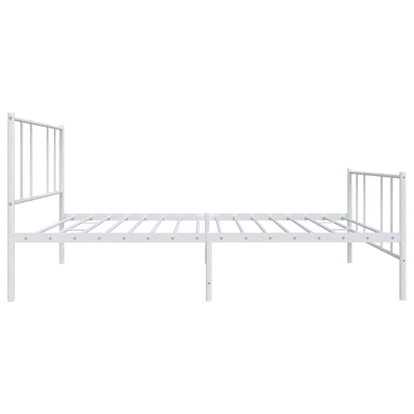 vidaXL Sengeramme i metall med hode- og fotgavl hvit 90x190 cm