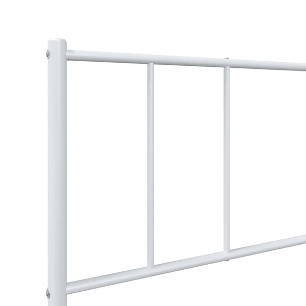 vidaXL Sengeramme i metall med hode- og fotgavl hvit 90x190 cm