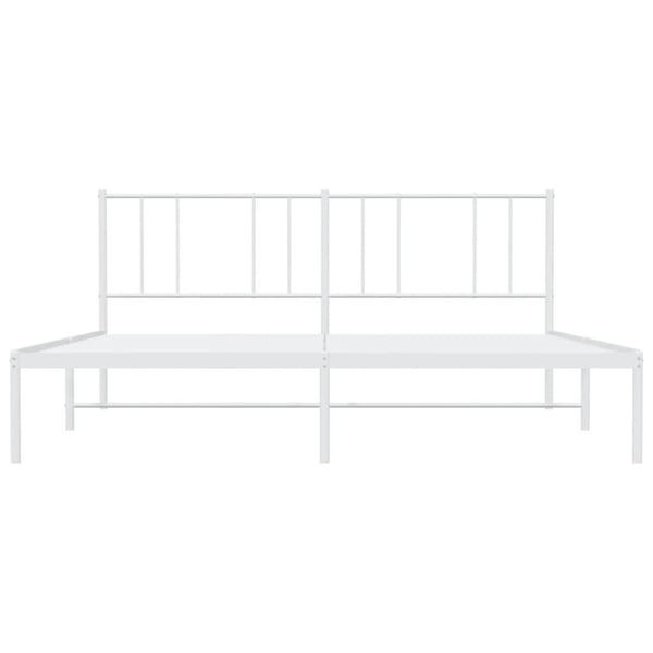 vidaXL Sengeramme i metall med hodegavl hvit 183x213 cm