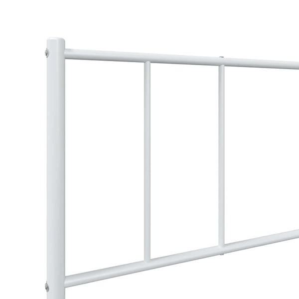 vidaXL Sengeramme i metall med hode- og fotgavl hvit 75x190 cm