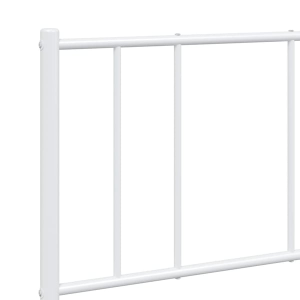 vidaXL Sengeramme i metall med hode- og fotgavl hvit 140x190 cm