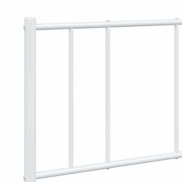 vidaXL Sengeramme i metall med hode- og fotgavl hvit 135x190 cm
