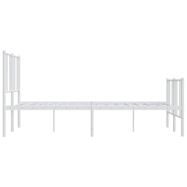 vidaXL Sengeramme i metall med hode- og fotgavl hvit 160x200 cm