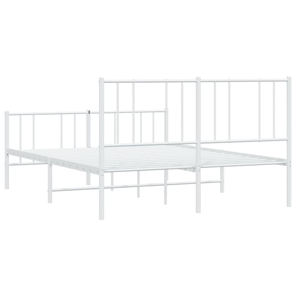 vidaXL Sengeramme i metall med hode- og fotgavl hvit 120x200 cm