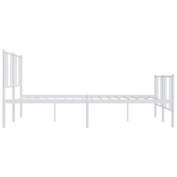 vidaXL Sengeramme i metall med hode- og fotgavl hvit 180x200 cm