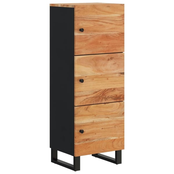 vidaXL skab med 3 låger 40x33x110 cm massivt akacietræ og jern