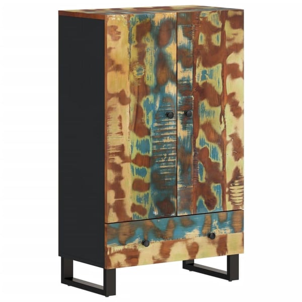 vidaXL Highboard med skuff 60x33x100 cm gjenvunnet heltre og jern