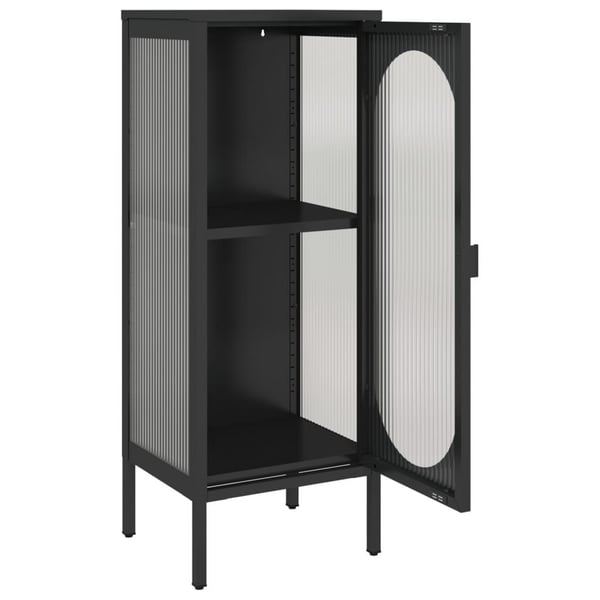 vidaXL Skjenk svart 40x35x105 cm glass og stål