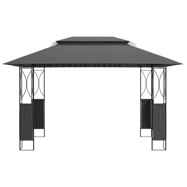 vidaXL Paviljong med tak antrasitt 400x300x270 cm stål